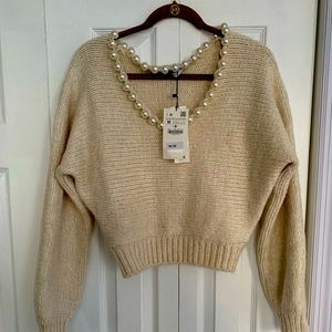 Zara pearl sweater